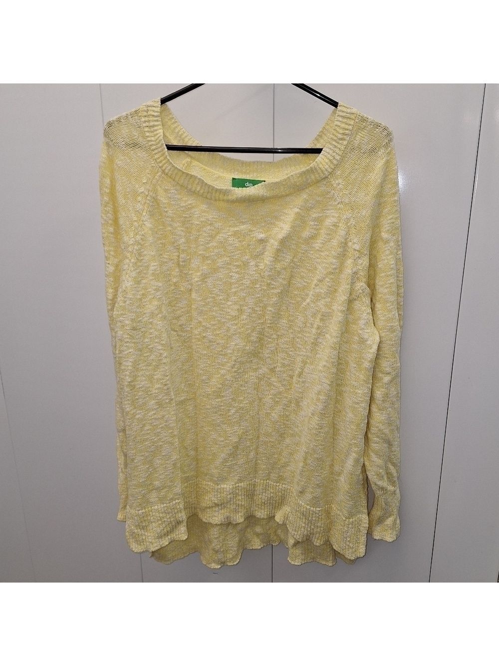 Dip Brand Pale Yellow White Sweater Large
